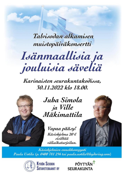 Isänmaallisia ja jouluisia säveliä - Juha Simola ja Ville Mäkimattila